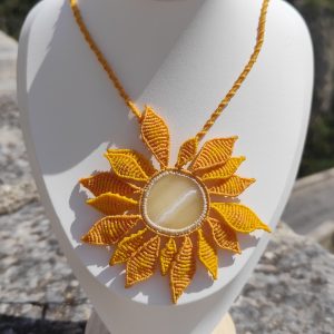 Collier Fleur de Solis et Calcite jaune