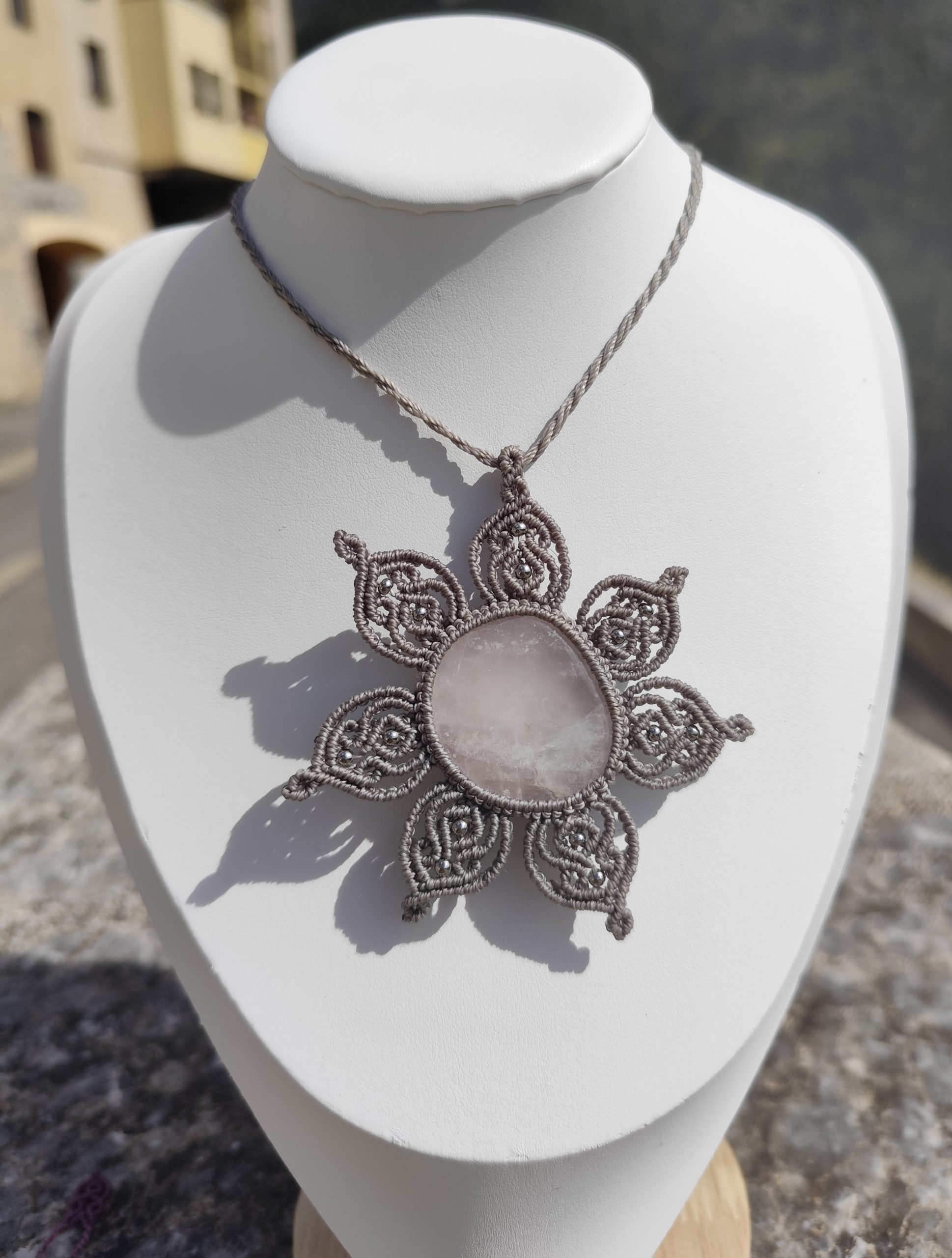Collier Spira et Quartz rose